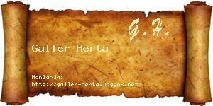 Galler Herta névjegykártya